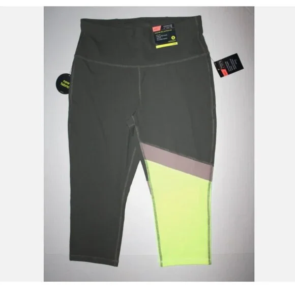 Xersion Gray Train Capri Pants XL NWT Nylon Spandex High Compression Leggings - Picture 4 of 4